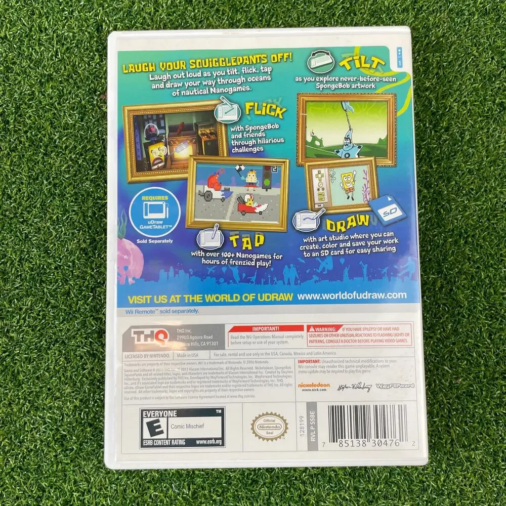 Spongebob Squigglepants uDraw Nintendo Wii 2011 CIB